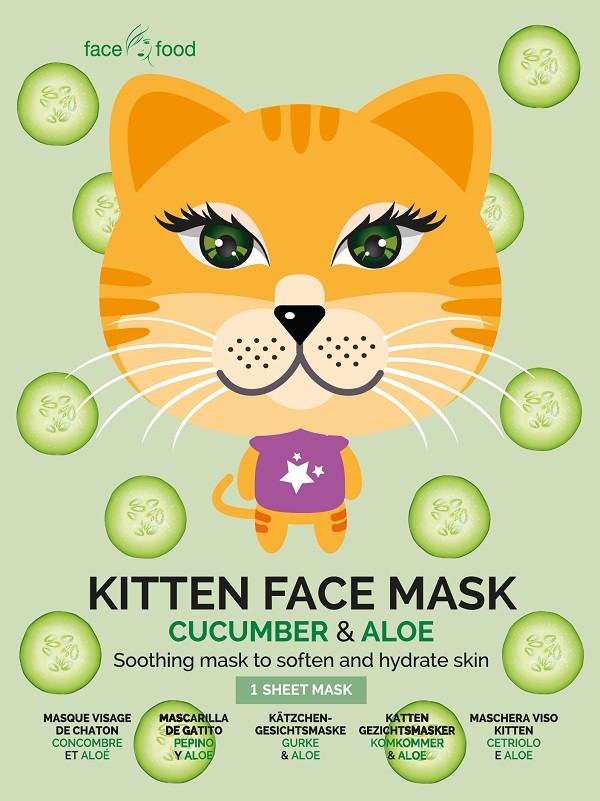 Kitten Cucumber Maseczka w płachcie zmiękczająca i nawilżająca skórę