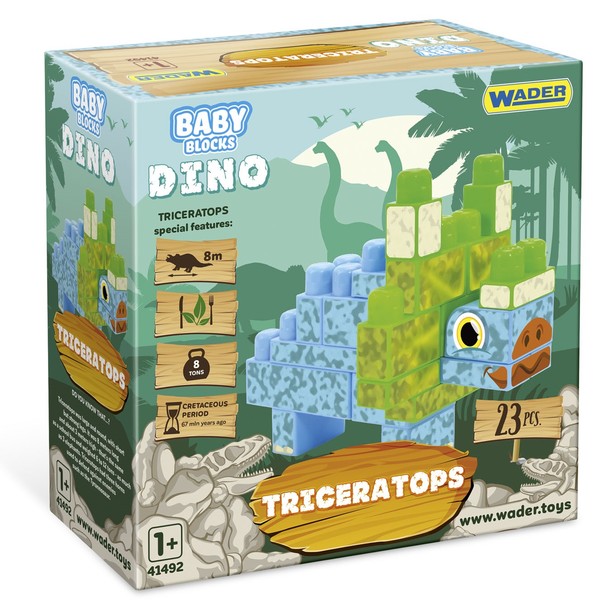 Klocki dino baby blocks triceratops