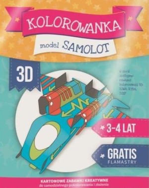 Kolorowanka 3D Samolot