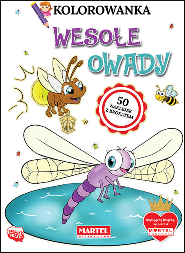 Kolorowanka Wesołe owady 50 naklejek z brokatem