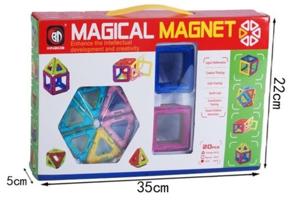 Kolorowe klocki magnetyczne Magical Magnet 40 elementów
