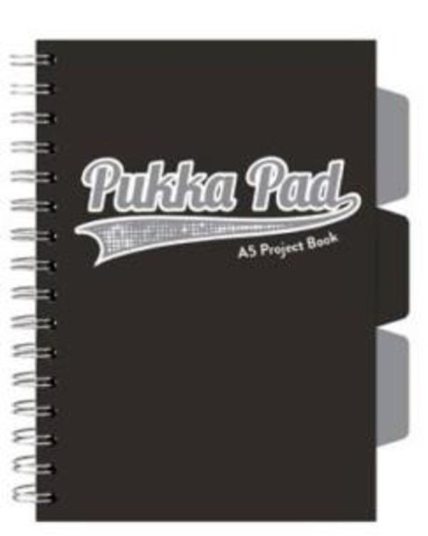 Kołozeszyt pukka pad a5 project book black & grey czarny
