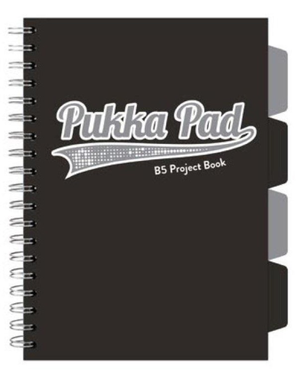 Kołozeszyt pukka pad b5 project book black & grey czarny