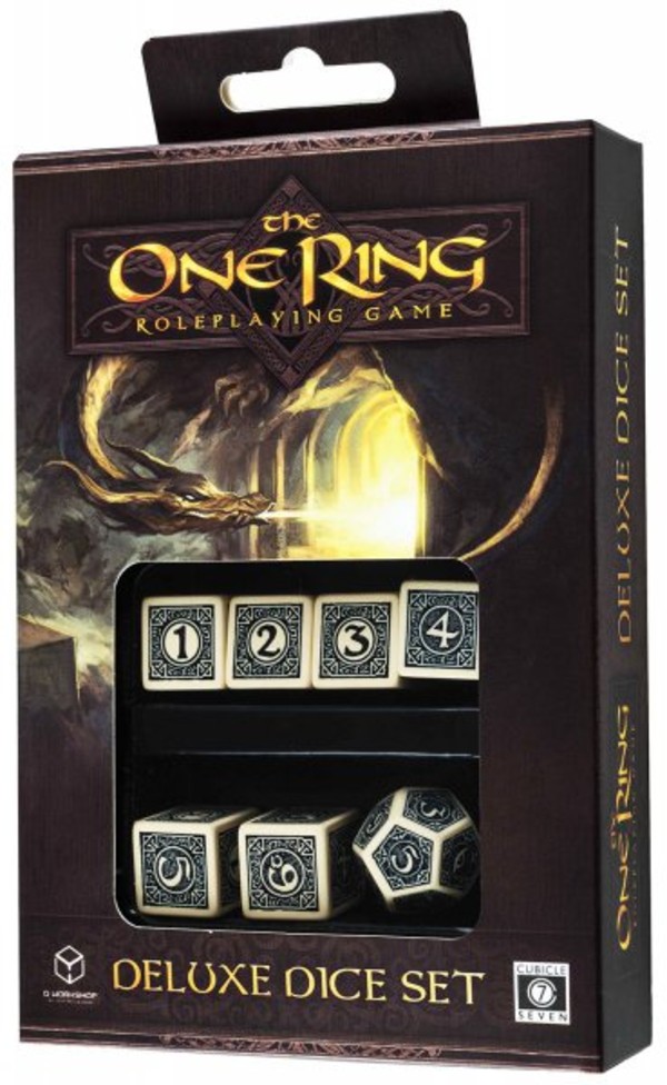 Komplet Kości Deluxe The One Ring RPG (Beżowo-czarny)