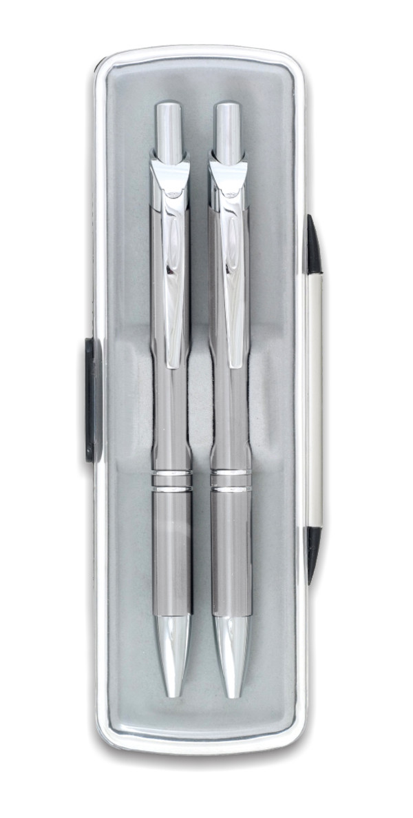 Komplet penmate b+m lux długopis, ołówek automatyczny srebrny