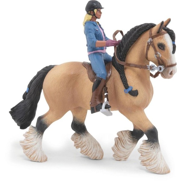 Figurka Koń Tinker z młodym jeźdźcem