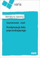 Kontynuacja listu poprzedzającego Literatura dawna