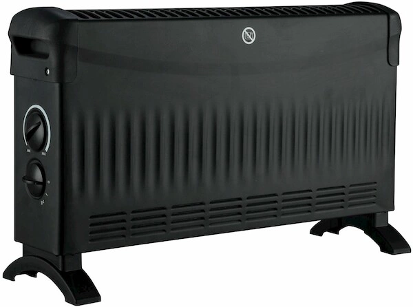 Konwektor basic 2000w z nawiewem 750w/1250w/2000w. czarny