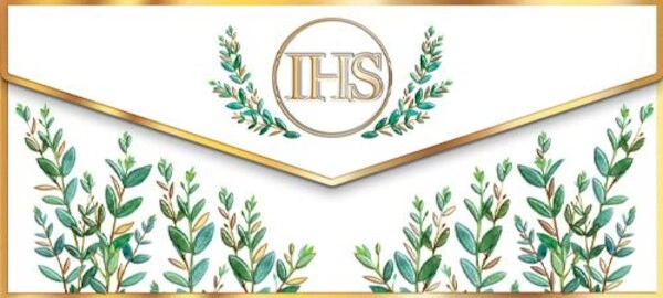 Koperta Komunia. IHS liście