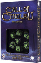Kości `Call of Cthulhu` 7th Edition - Czarno-zielone