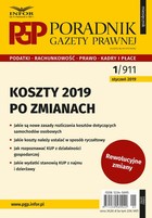 Okładka:Koszty 2019 po zmianach. 