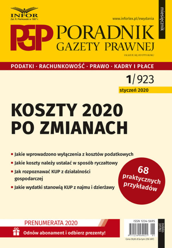 Koszty 2020 po zmianach Poradnik Gazety Prawnej 1/2020