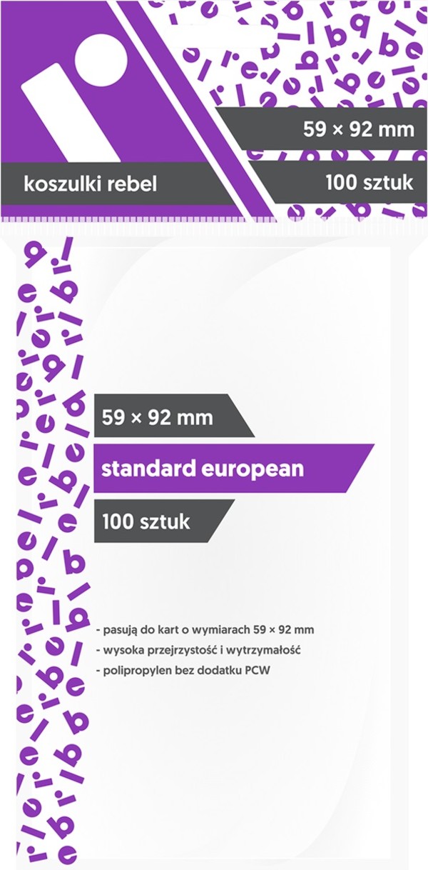 Koszulki na karty Standard European 59 x 92 mm 100 sztuk