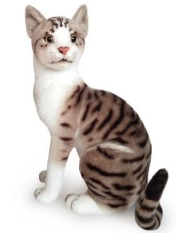 Maskotka Kot siedzący biało-szary