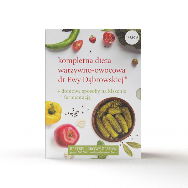KPL - Dieta warzywno-owocowa dr Ewy Dąbrowskiej (4-pak)Dieta warzywno-owocowa. Przepisy + Dieta warzywno-owocowa. I co dalej? (wyd. 3) + Dieta warzywno-owocowa. Przepisy na wychodzenie + Kiszenie i fermentacja