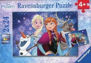 Puzzle Kraina lodu / Frozen Zorza polarna 2x24 elementy