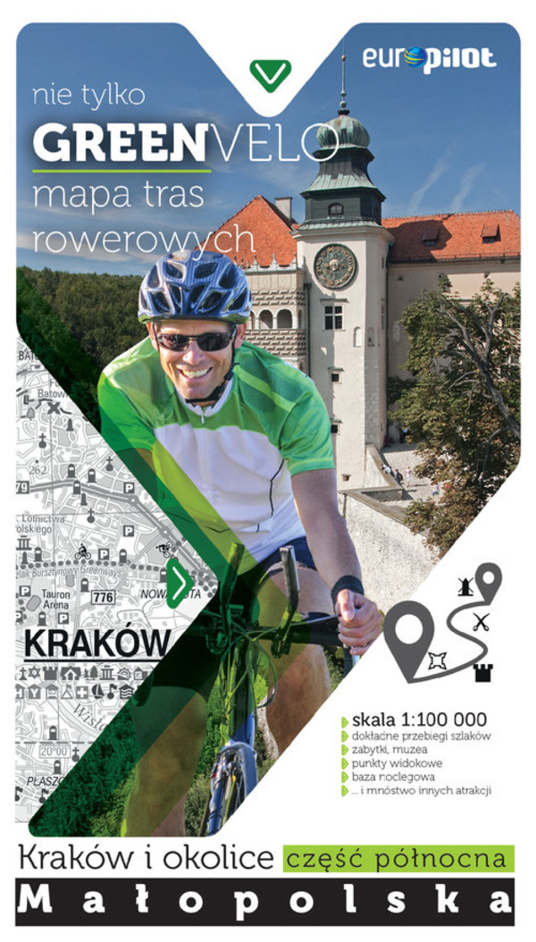 Kraków i okolice. Mapa tras rowerowych Część północna