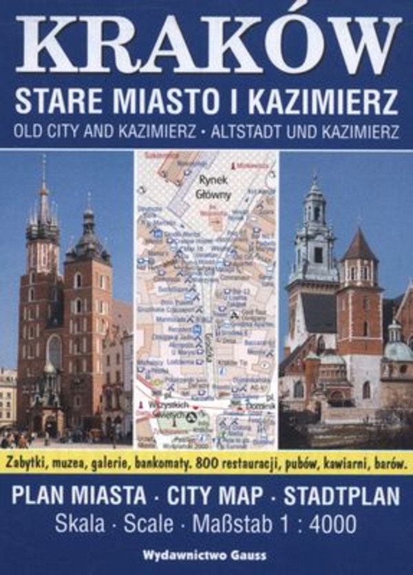 Kraków stare miasto i kazimierz. Plan miasta