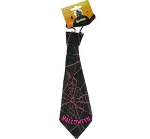 Krawat w różowe pajęczyny (Halloween)
