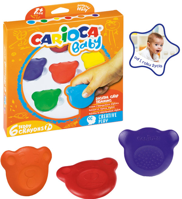 Kredki carioca misiaki baby dla dzieci 6 kolorów