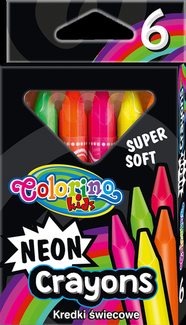 Kredki colorino kids świecowe neonowe trójkątne 6 kolorów
