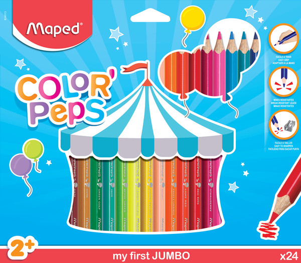 Kredki Jumbo Maped Color`Peps trójkątne 24 kolory