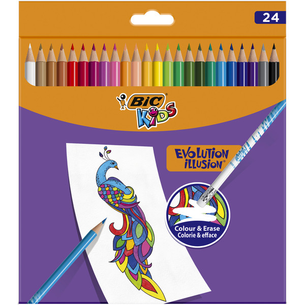 Kredki ołówkowe evolution illusion bic kids 24 kolory