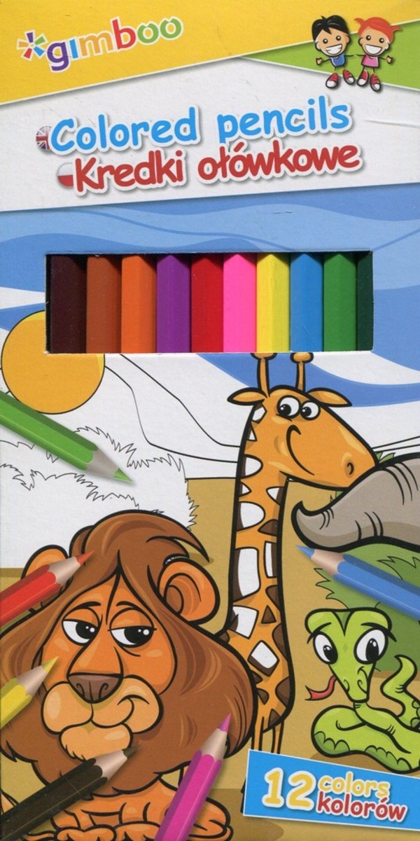 Kredki ołówkowe Gimboo sześciokątne 12 kolorów