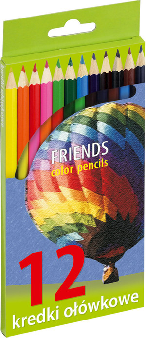 Kredki ołówkowe sześciokątne 12 kolorów