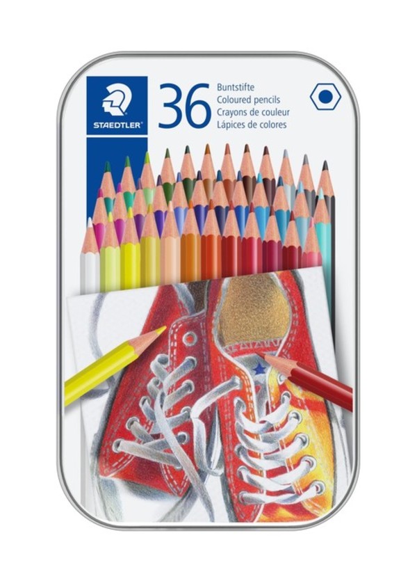 Kredki ołówkowe sześciokątne 36 kolorów