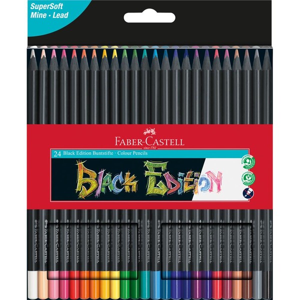 Kredki ołówkowe trójkątne Black Edition 24 kolory