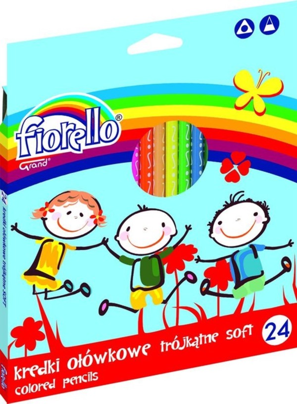 Kredki ołówkowe trójkątne soft Fiorello 24 sztuki
