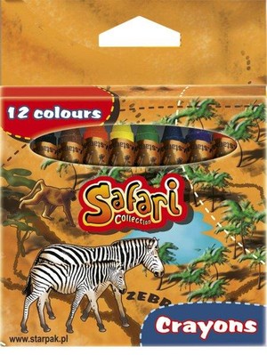 Kredki świecowe 12kol Safari. STARPAK