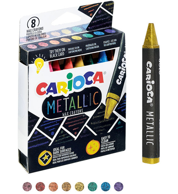 Kredki świecowe metaliczne carioca 8 kolorów (43163)