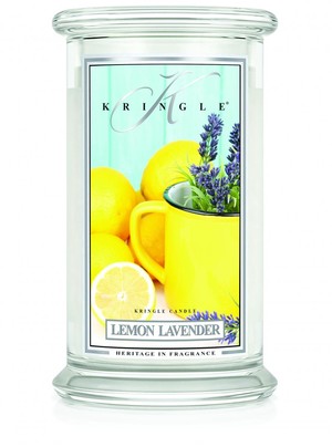 Lemon Lavender - Duży, klasyczny słoik z 2 knotami