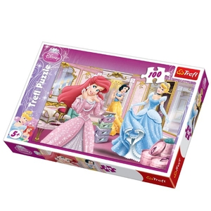 Puzzle Księżniczki Kopciuszek, Ariel, Śnieżka 100 elementów