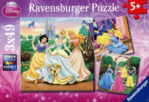 Puzzle Księżniczki Disney 3x49 elementów