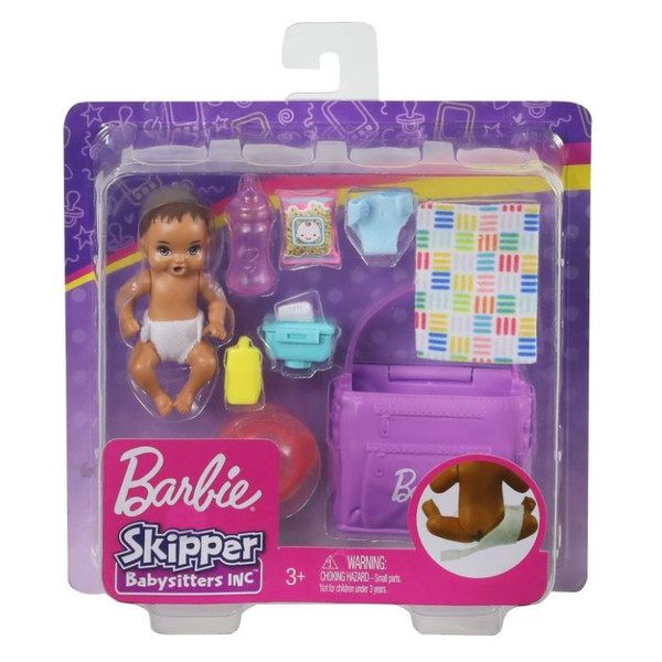 Barbie Lalka Skipper dziecko z akcesoriami do zmiany pieluszki GHV86