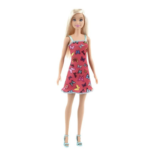 Lalka Barbie Szykowna Blondynka w sukience w motyle