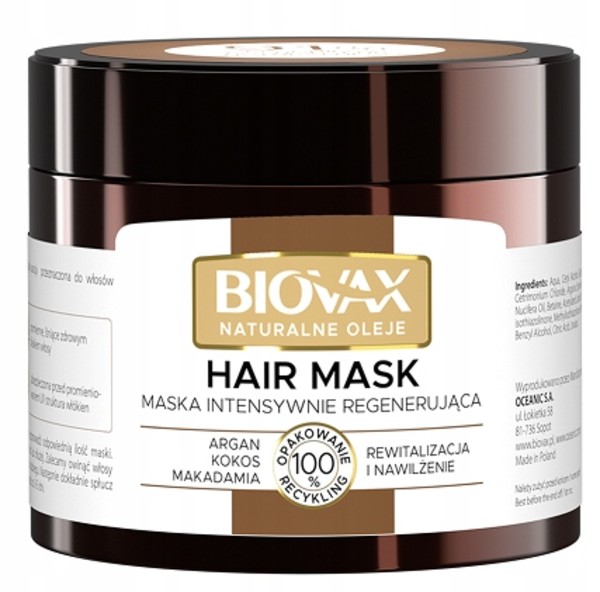 Maska do włosów intensywnie regenerująca Naturalne Oleje