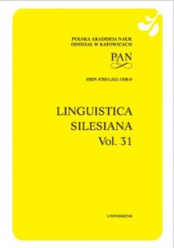 Linguistica Silesiana, vol. 31 - pdf