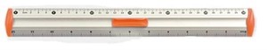 Linijka 30cm aluminiowa pomarańczowa p12 Tetis; cena za 1szt