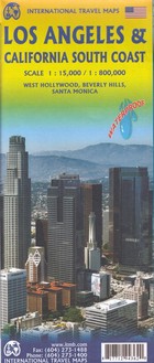 Los Angeles & California South Coast City Map / Los Angeles & California South Coast Plan Miasta Skala 1:15 000 / 1:800 000