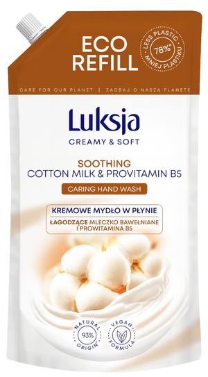 Creamy & Soft Łagodzące kremowe mydło w płynie Mleczko Bawełniane i Prowitamina B5