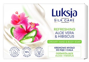 Silk Care Odświeżające kremowe mydło w kostce do rąk i ciała Aloes i Hibiskus