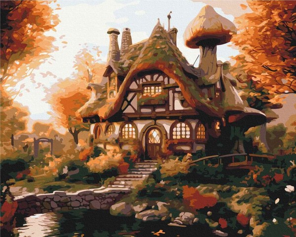 Malowanie po numerach jesienny dom