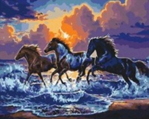 Malowanie po numerach Konie w galopie