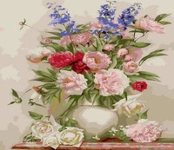 Malowanie po numerach Kwiaty w wazonie pastele