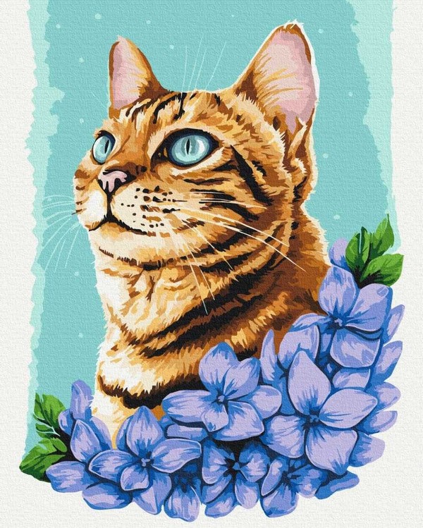 Malowanie po numerach lazurowy kot