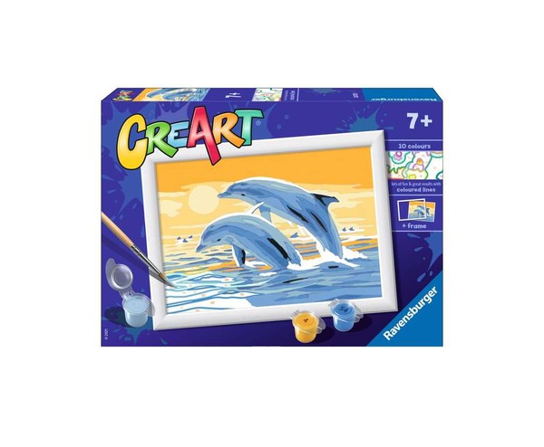 Malowanka CreArt dla dzieci Delfiny - malowanie po numerach